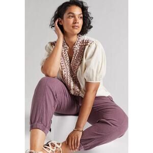 Anthropologie Embroidered Beaded Peasant Blouse, Used, Plus Size 1X